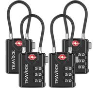 Tianyi-Search Alert Lot De 4 Verrous À Combinaison Approuvés Par La Tsa Pour Valise, Casier De Gym, Boîte À Outils, Sac À Dos, Lot De 1, 2, 4, 6 Et 10 Pièces, Noir, Taille Unique