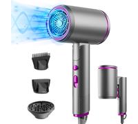 Tianyi-Seche Cheveux Professionnel, 2400w Sèche-Cheveux Pliable, Ionique Sèche-Cheveux 2 Chauffage/3 Vitesses, 3 Accessoires Diffuseur, Buse, Peigne, Pour Salon, Domicile, Voyage