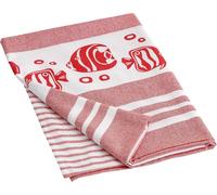 Tianyi-Serviette De Plage Avec Pompons Colorés, Paréo Plage En Coton, Serviette De Yoga Et Hammam, Serviette Super Absorbante Et Séchage Rapide, Écologique, 90x170 Cm, Poissons Rouges