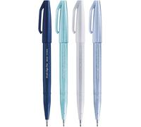Tianyi-Ses15c Brush Sign Pen Marqueur Pointe Flexible Pour Lettrage, Calligraphie, Illustration, Lot De 4 Pièces Assortiment Hiver