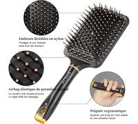 Tianyi-Set De Brosse Cheveux Démêlante - Brosse Brushing Lissante Pour Femme, Réduisant L'emmêlement Et La Casse Des Cheveux, Adapté Pour La Dédélange En Humidité Et En Séchage
