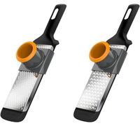 Tianyi-Set De Râpes, 2 Pièces, Épais Et Fin, Métal/Plastique, Functional Form, 1014413, Noir/Orange
