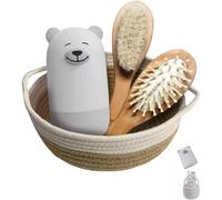 Tianyi-Set De Soins Pour Bébé 7 En 1, Ciseaux À Ongles, Lime À Ongles, Pince À Épiler, Peigne À Cheveux En Bois Naturel, Panier De Rangementpour Enfants Et Nouveau-Nés Dans Une Belle Boîte Cadeau.
