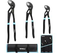 TIANYI-SHALL Lot de 3 pinces à joint rainuré (30,5 cm, 23,5 cm, 17,8 cm), à pompe à eau en acier Cr-V, pince à rainure et languette à réglage rapide avec sac à outils pour réparation domestique et pl