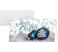 Tianyi-Sigel Ds058 Paquet De 25 Cartes De Noël Boule De Noël Bleue/V?Ux Écrits, Facile À Imprimer