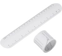 Tianyi-Silicone Mémo Poignet Bracelet 9.33"" X 1.8"" 20cm 8 Pouce Mesure Règle Étanche Réutilisable Gifle Bracelets Inscriptible Effaceur Portable Sangle Ligne Bloc Bracelets, Blanc