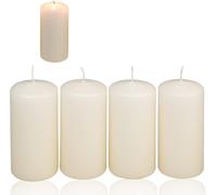 Tianyi-Smart-Planet - Lot De 4 Bougies Piliers - Crème - 4,8 X 8 Cm - Pour Couronne De L'avent - Décoration De Noël