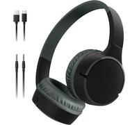 TIANYI-SoundForm Mini Casque Audio sans Fil pour Enfants avec Micro intégré (Circum-aural, autonomie de 30 h, pour Apprentissage, Voyages, Autocollants Amusants, pour iPhone, iPad, Galaxy) - Noir