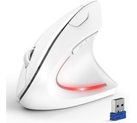 TIANYI-Souris Ergonomique sans Fil, Silencieuse Souris Verticale Bluetooth avec 4800 DPI Réglable, 6 Boutons, BT5.0/3.0+2.4G Souris Ordinateur pour Droitier, PC, Ordinateur Portable, Mac,Blanc