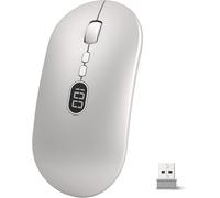 TIANYI-Souris Sans Fil Rechargeable Silence Click Wireless Mouse 2.4G Ultra Mince Souris Ergonomic 1600 DPI avec Récepteur USB & Écran D'affichage De la Batterie pour Ordinateur/Portable/MacBook - Ar