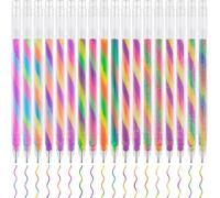 Tianyi-Spectra Swirl Lot De 18 Stylos À Encre Gel Changeant De Couleur, Pointe Ronde Fine De 1,2 Mm, Corps Transparent, Encre Pastel Fluo Dégradé Arc-En-Ciel Vif Pour Écrire, Dessiner, Journal Intime