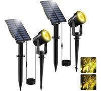 TIANYI-Spot Solaire Extérieur, 2 Jeux de 3000K Projecteur Solaire Exterieur Puissante, Etanche IP65 Lampe Solaire Exterieur, 2 Modes Lumiere Solaire pour Jardin, Allée, Chemin, Trottoir, Terrasse