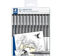 Tianyi-Staedtler - Feutres Fins - Lot De 12 Stylos À Encre Pigmentée Noir - 308-9 Tb12