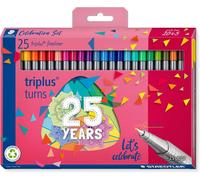 Tianyi-Staedtler - Triplus Fineliner 334 - Etui Carton 25 Feutres Pointe Superfine 0.3 Mm Assortis - 20+5 Offerts - Edition Triplus Anniversaire - 334 C25 Ta Multicolore