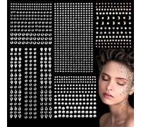 Tianyi-Strass Autocollants, 5 Feuilles De Stickers Pour Nail Art, Perles Et Strass Pour Ongles, Autocollant Visage En Auto-Adhésifs Pour Diy, Vêtements, Cheveux, Artisanat (1066 Pièces)