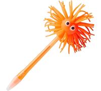 Tianyi-, Stylo Bille À Personnage Flou Avec Couvercle, Pointe En Silicone Lumineuse, Taille Standard, Couleur Orange, Accessoire De Bureau Original Et Amusant Pour Écriture Créative
