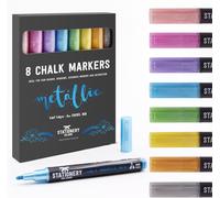 Tianyi-Stylo Craie Pour Tableau Noir Effacable, Marqueur Craie Effacable, Feutre Craie Pour Le Verre Fenêtre, 3mm Lot De 8, Métallique