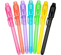 Tianyi-Stylo Encre Invisible, 7 Stylos Magiques Uv Lumineux Pour Écrire Des Messages Secrets, Cadeau Anniversaire Pour Enfants