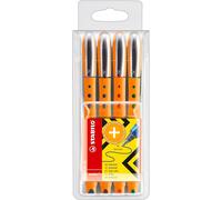 Tianyi-Stylo Roller Worker+ - Pochette X 4 Stylos Pointe Fine- Noir, Bleu, Rouge, Vert