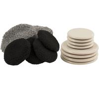 TIANYI-Super Sliders 4703295Z Patins multi-surfaces 2 en 1 réutilisables pour tapis de meubles avec chaussettes en bois dur Protect & Slide, lin, lot combo
