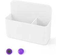 Tianyi-® Support De Crayon Magnétique Pour Tableau Blanc, Porte-Stylo Magnétique Avec 2 Compartiments Pour Tableaux Blancs/Réfrigérateur/Casier Scolaire/Bureau (Blanc)