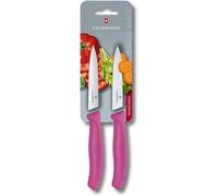Tianyi-Swiss Classic Jeu De 2 Couteaux D`Office, 1 X Tranchant Normal, 1 X Tranchant Denté, Rose Vif
