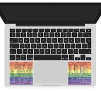 TIANYI-SYNERLOGIC (1 set) Mac OS + Word/Excel (pour Mac) Lot d'autocollants pour raccourcis Autocollants en vinyle laminé sans résidus pour clavier de MacBook 83 x 83 mm (arc-en-ciel, 1 set)