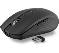 TIANYI-T¿NB Souris sans Fil Design, Double Mode Bluetooth et USB-A, Rechargeable Haute Autonomie, Silencieuse, Précision 1600 DPI, 6 Boutons, Compatible Windows, Linus et MacOs - Noir