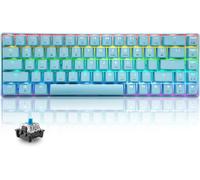 TIANYI-T8 RGB 60% Clavier Mécanique, Clavier de Jeu Filaire Layout Compacte 65%, 18 LED RVB Chroma Rétroéclairées, QWERTY Mini 68 Touches Full Key Anti-ghosting Pour PS4, Xbox, PC, MAC - Blue Switch/