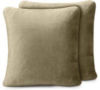 Tianyi-Taie D'oreiller, Sensation Cachemire (Lot De 2), 50 X 50 Cm - Taupe