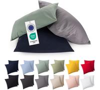 Tianyi-Taie Oreiller 65x65 Coton Lot De 2 - Certifiée Oeko-Tex - Housse Coussin Premium Lavable En Machine - Taie Oreiller 65 X 65 Ultra Douce - Jersey - Confortable Et Facile À Entretenir - Rose