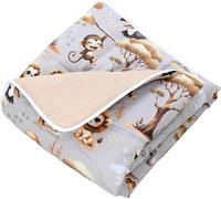 Tianyi-Tapis De Jeu Pour Bébé Enfants Tapis D'éveil 120 X 120 Cm Rembourré Xxl Chambre De Bébé, Animaux De La Jungle Gris/Beige