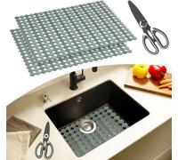 Tianyi-Tapis D'évier De Cuisine,Lot De 2 Tapis D'évier Avec Ciseaux De Bonne Qualité,Tapis Évier Décoratif,Faciles À Mettre Aux Dimensions,Facile À Entretenir,40 X 30 Cm(Vert)