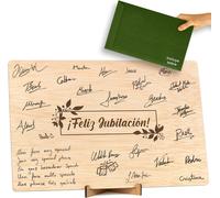 Tianyi-Tarjeta Regalo Feliz Jubilacion. Tarjeta Felicitacion Jubilacion Grande En Madera Libro De Firmas Dedicatorias Regalo Original Fiesta Jubilacion En Madera Hombre O Mujer (Jubilacion)