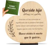 Tianyi-Tarjeta Regalo Para Una Hija Madera. Regalo Original Hija Postal Cumpleaños Para Un Hija Que Regalar A Una Hija Felicitación Tarjetas Agradecimiento Hija Madera (Hija)