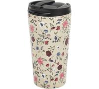 Tianyi-Tasse À Café Thermique Réutilisable Tasse De Voyage Isotherme En Acier Inoxydable Avec Couvercle Anti-Fuite Utilisable Pour Boissons Chaudes Et Froides (Floral Beige)