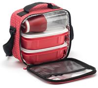 Tianyi-Tatay Sac Isotherme Repas, Capacité 3 L, Avec 4 Boîtes Hermetiques En Plastique (2 X 0,5 L, 2 X 0,2 L) Sans Bpa, Noire. Mesure 22,5 X 10 X 22 Cm