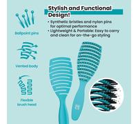 Tianyi-Tb Tools For Beauty - Brosse Démêlante Haute Qualité Pour Cheveux Longs Et Courts Design Léger Poils Synthétiques Massage Cuir Chevelu Anti-Frizz Entretien Quotidien Portable Et Élégante