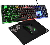 TIANYI-THE G-LAB - Combo Yttrium - Pack Gaming Azerty RGB, Clavier Gamer 105 Touches Et 19 Touches Anti-ghosting - Souris Gamer 2400 Dpi - Tapis De Souris Gaming - Pc Ps4 Ps5 - New