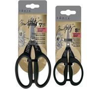 Tianyi-Tim Holtz ¿ Ensemble De Ciseaux Pour Gaucher ¿ Mini Cisaille De 12,7 Cm Et Ciseaux De 17,8 Cm ¿ Up6 Lames En Titane Haute Durabilité Poignées Confortables Bord Micro-Dentelé