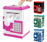 Tianyi-Tirelire Digitale Atm Pour Enfants De 3 À 12 Ans, Coffre-Fort Rose À Code Secret, Papier À Défilement Automatique, Grande Capacité, Tirelire Éducative Parfaite Pour Les Petites Filles (Rose)