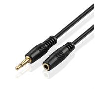 TIANYI-TNP Rallonge jack Mono 3,5 mm, Rallonge câble Jack audio, mâle vers femelle - 7.5m, rallonge casque audio TS, adapteur pour port mini jack, connecteur plaqué or pour prolonger connexion, Noir