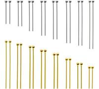 Tianyi-Toaob Lot De 800 Clous À Tête De Boule En Laiton 8 Tailles Broches Droites Rondes 18 Mm 20 Mm 25 Mm 30 Mm 35 Mm 40 Mm 45 Mm 50 Mm Pour Bricolage Colliers Boucles D'oreilles Bijoux Or Et Argent