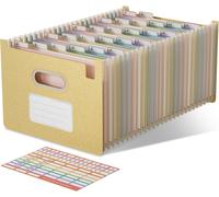 Tianyi-Trieur A4 26 Compartiments, Rangement Papier Administratif, Organiseur De Dossiers Accordéon En Paille De Blé, Classeur Range Document, Sans Bpa, Retour À La Nature, Vie Saine - Jaune Blé