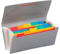 Tianyi-- Trieur Accordéon 10 Compartiments - Format Chèque 26x13cm Rainbow Touch Gris