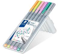 Tianyi-Triplus Fineliner ""My Pastel Colours"", Feutres Fins De Largeur 0.3 Mm, Ecriture Douce, Lavable, Corps De Forme Triangulaire Ergonomique, Pointe Fine En Métal, Boîte De 6 Feutres,334 Sb6cs1