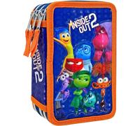 Tianyi-Trousse 3d À 3 Compartiments Pour Fille, Pour Vice-Versa Fans, Triplement Garnie, 44 Accessoires Pour L'école Primaire, 3 Fermetures Éclair, 20 Cm, Pour Inside Out Fans
