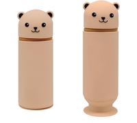 Tianyi-Trousse Ecole 2 En 1 En Silicone Souple Kawaii Porte-Plume, Fermeture Eclair En Silicone, Ours Pochette De Stylo, Crayons, Marqueurs, Étui Pour Fournitures Scolaires De Grande Capacité