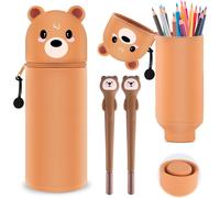 Tianyi-Trousse En Silicone Kawaii,Trousse En Silicone Souple 2-En-1 Avec 2 Stylos,Trousse Scolaire Silicon Extensible,Diy Trousses À Crayons En Silicon Pour Adolescents, Aux Filles, À L'école, Bureau