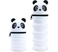 Tianyi-Trousse Scolaire 2 En 1 En Silicone Souple - Trousse Crayons Télescopique Silicone, Étui Crayons Télescopique Kawaii Avec Motif, Pour École, Bureau, Cadeau Garçons Filles (Panda)